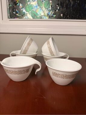 Corelle Woodland Teacups (4) with Sugar and Cream - 6pc Set